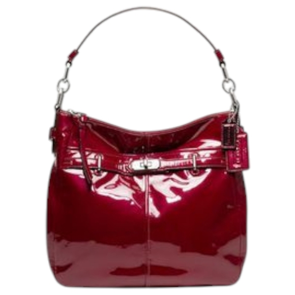 Coach Handbags - Coach F17861 Chelsea Wine Red Patent Leather Ashlyn Hobo Shoulder Bag Handbag